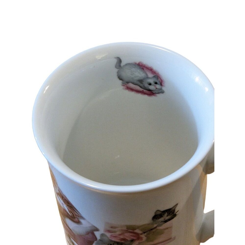 Summer River Cats Mug Cup On Couch Lounging Playful Kittens Pastel Colors Cute - Picture 5 of 8